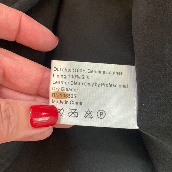 MADISON MARCUS Designer Genuine leather black ruffle pleated jacket M Nordstrom - Picture 10 of 11